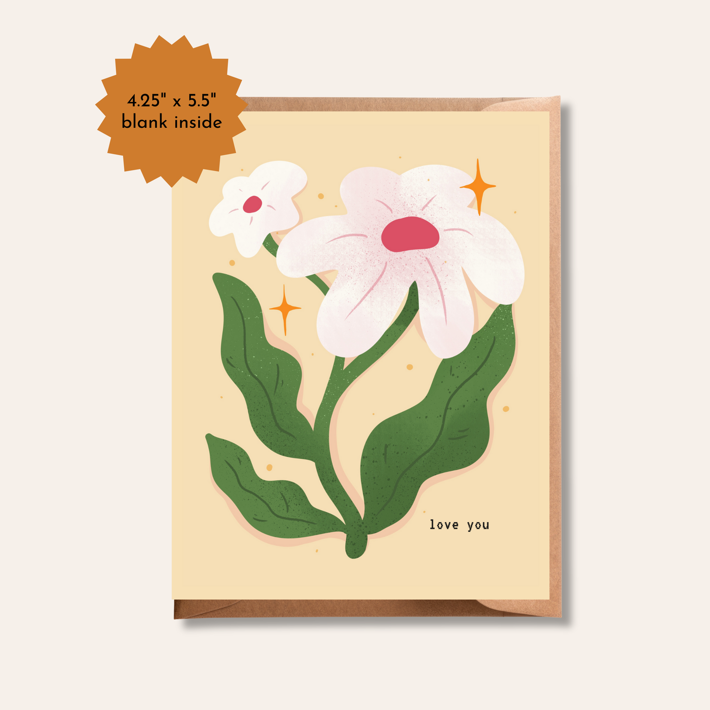 Love You Greeting Card | White Daisy Anniversary Card