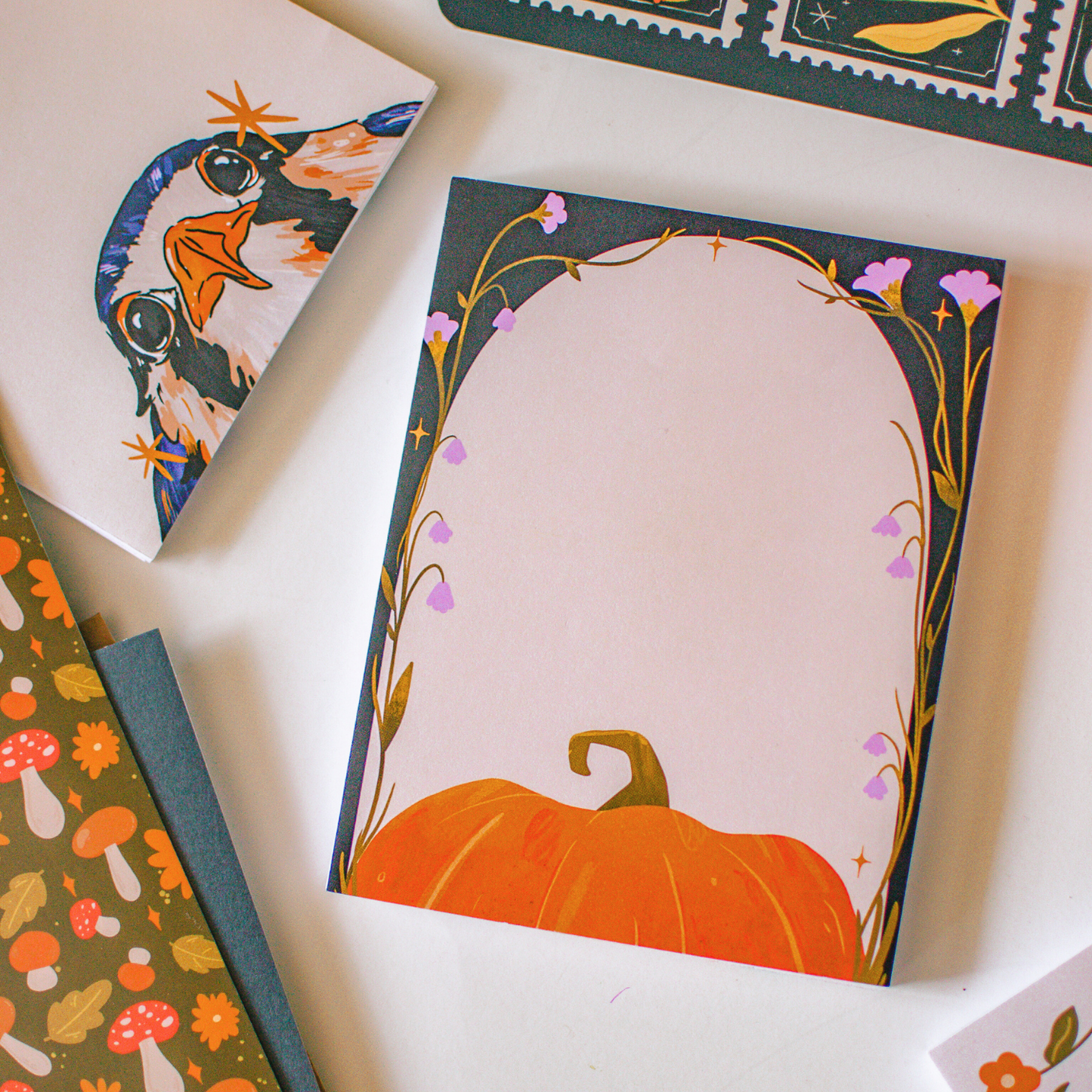Pumpkin Notepad | 50 Pages | Autumn Floral Halloween Stationery