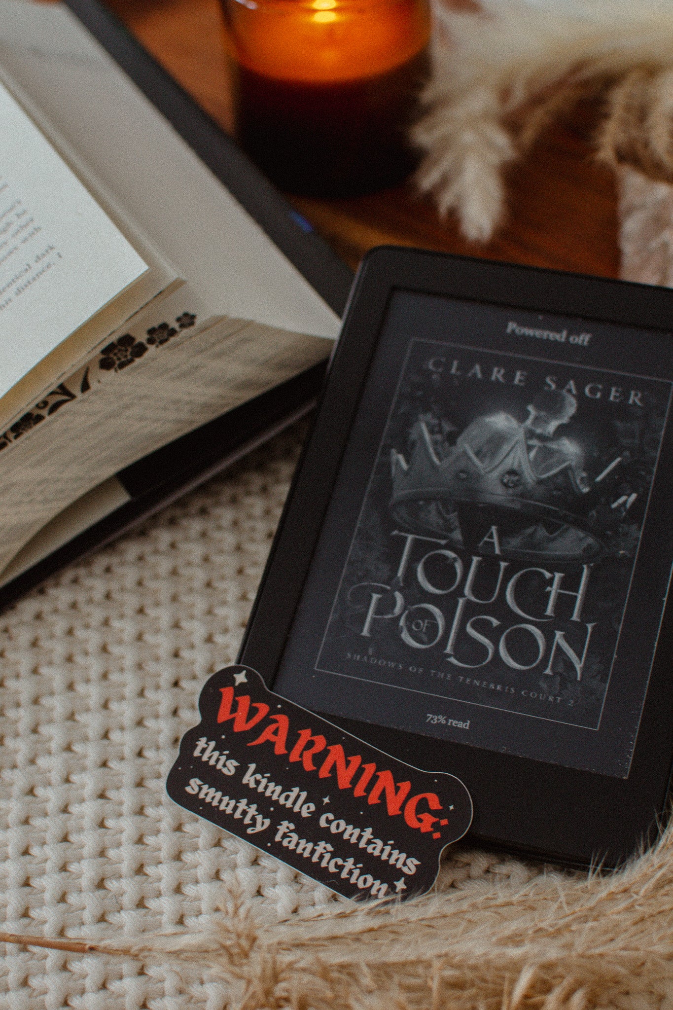 Warning Contains Smutty Fanfiction Sticker | Kindle Vinyl Sticker