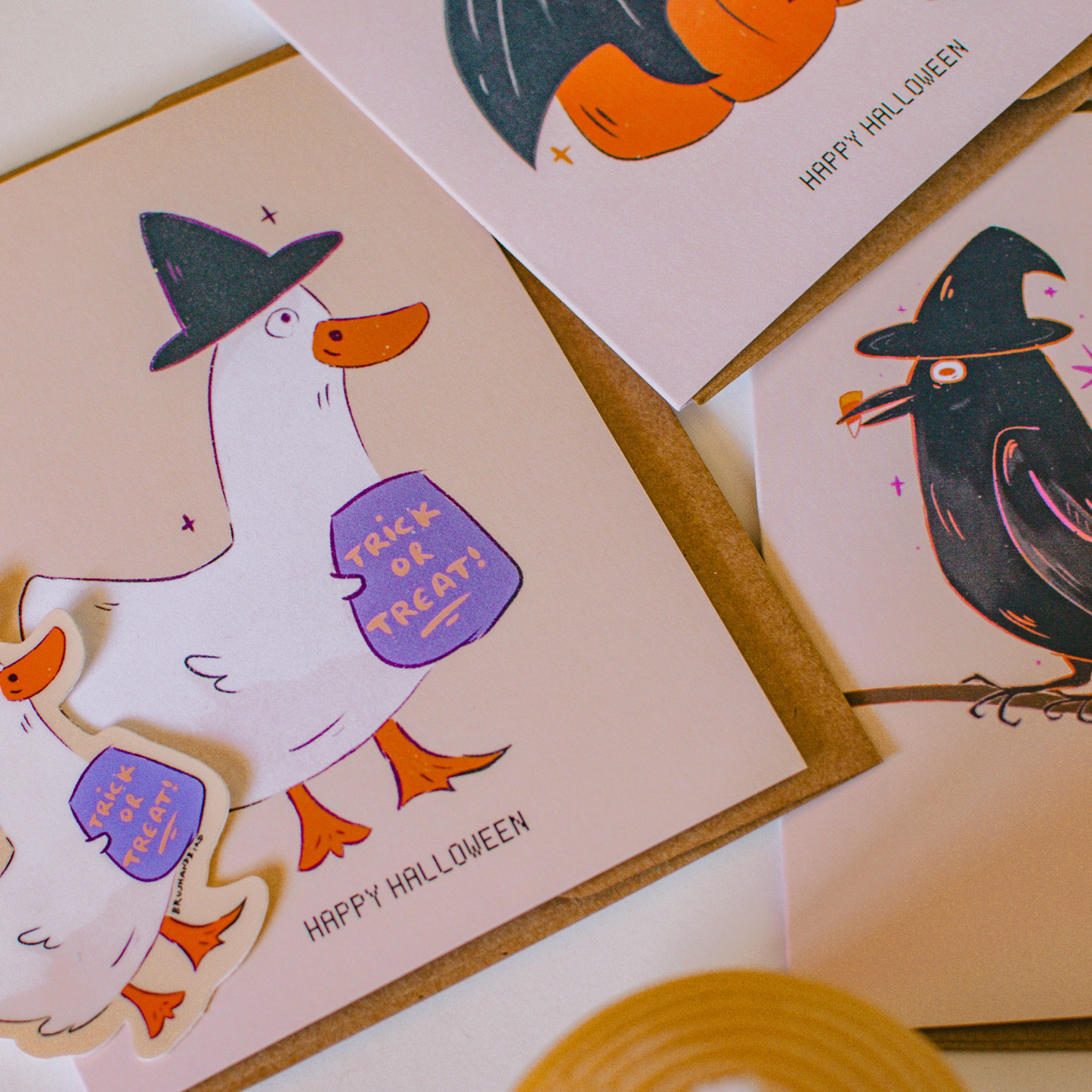 Happy Halloween | Witch Duck Greeting Card