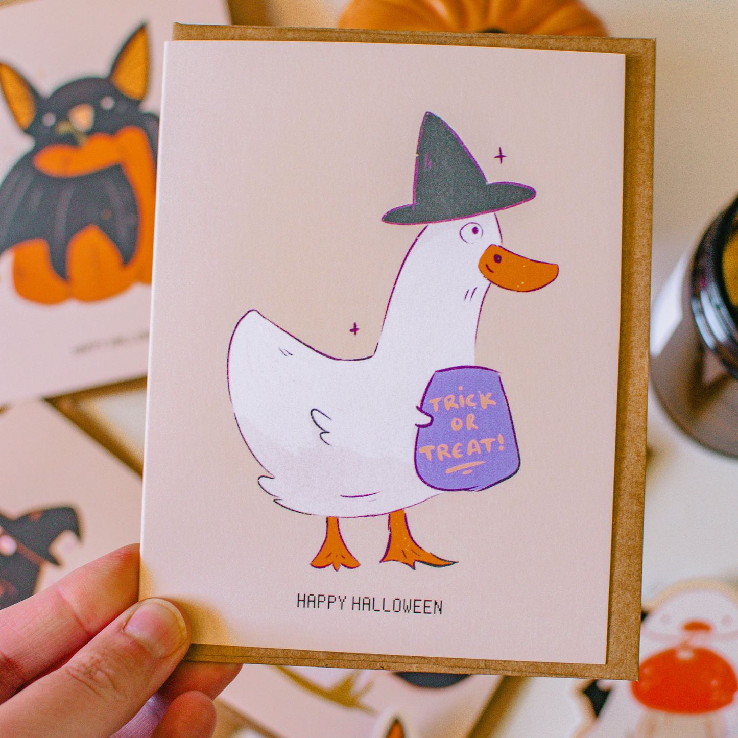 Happy Halloween | Witch Duck Greeting Card