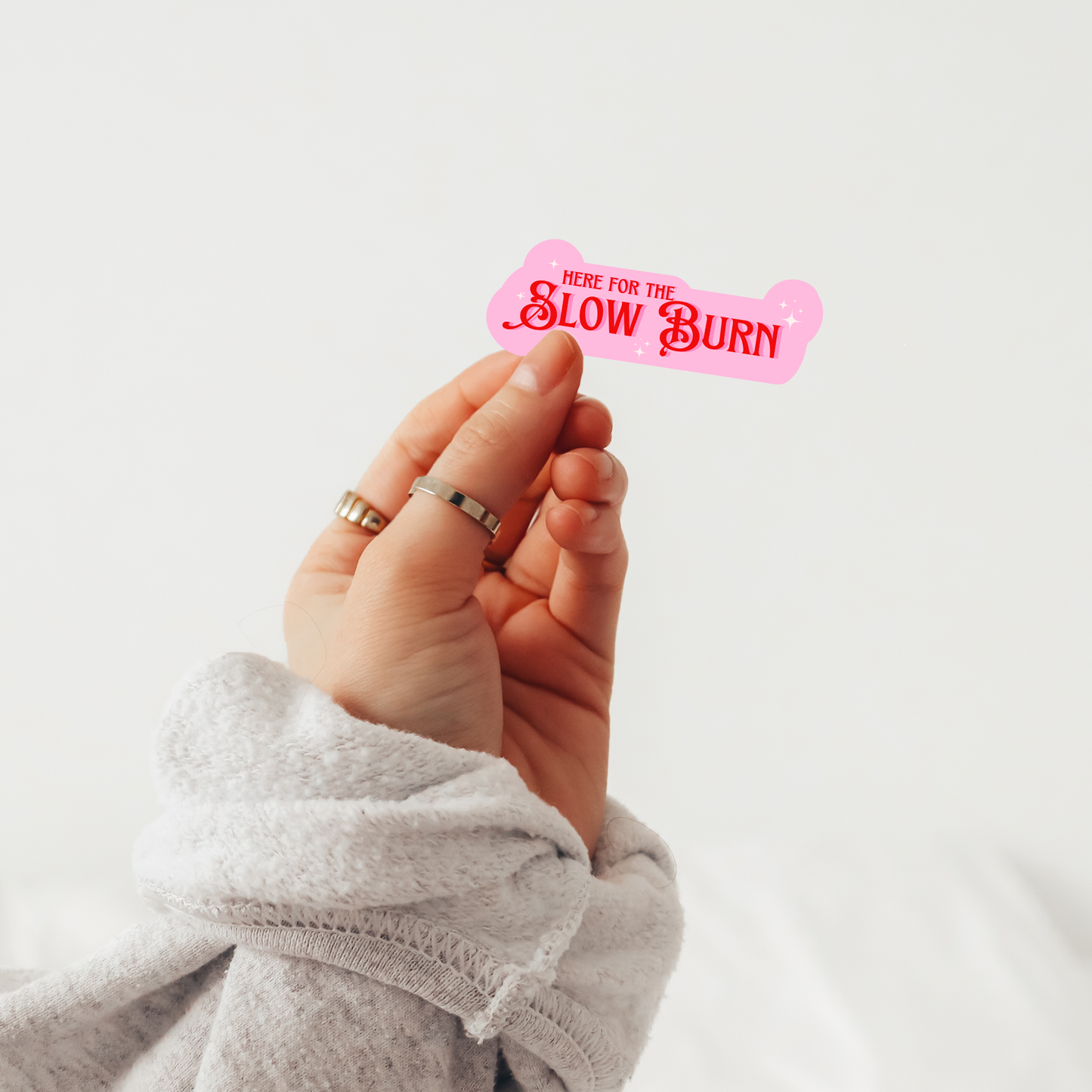 Here for the Slow Burn Sticker | Book Club Vinyl Sticker | Romantasy Trope