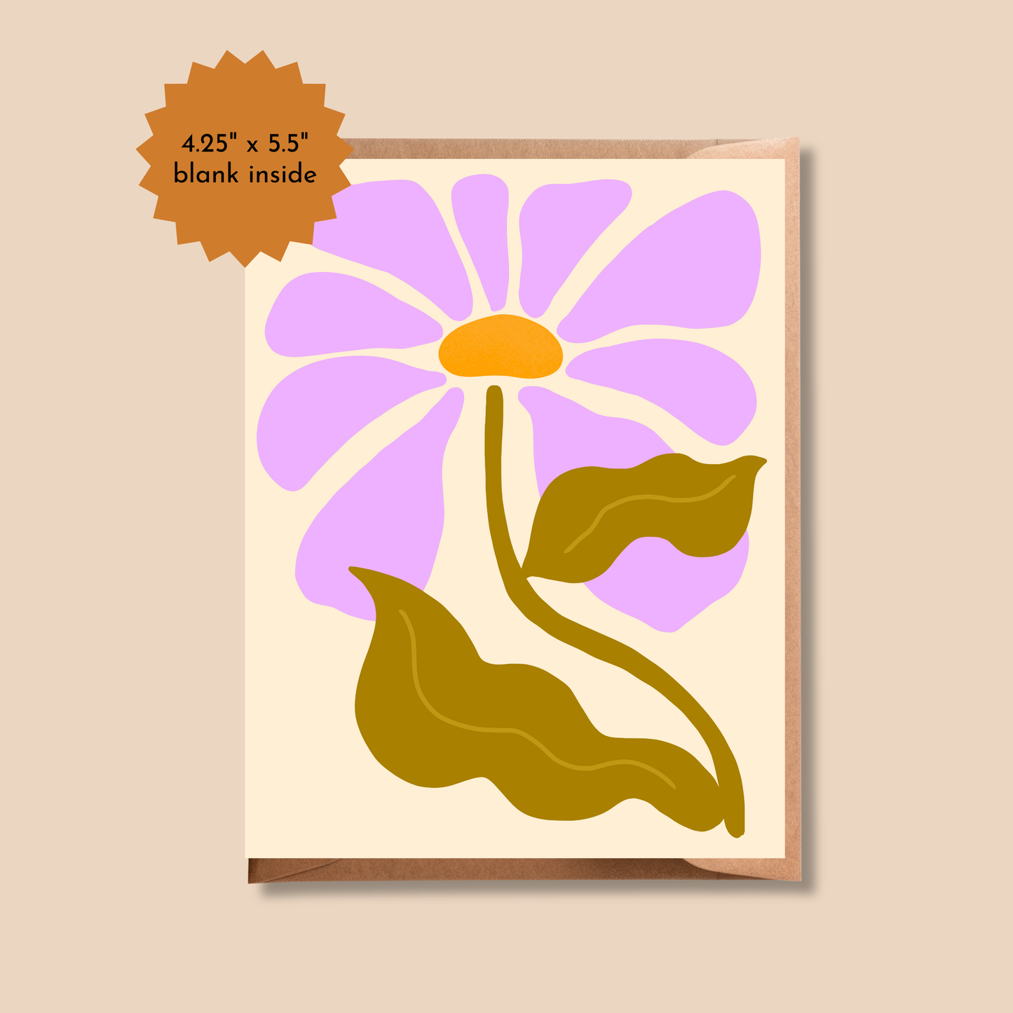 Blank Retro Daisy Greeting Card | Retro Summer Collection