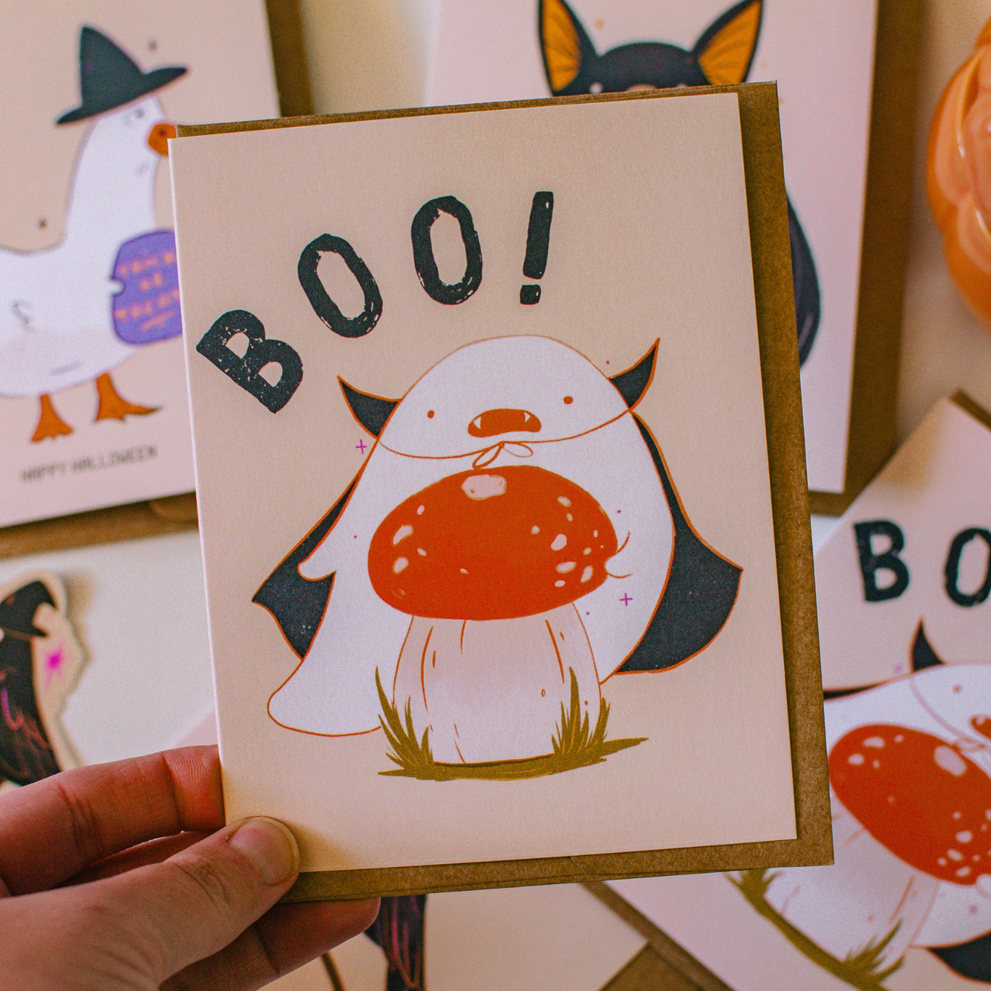 Boo! Vampire Ghost Card | Halloween Greeting Card