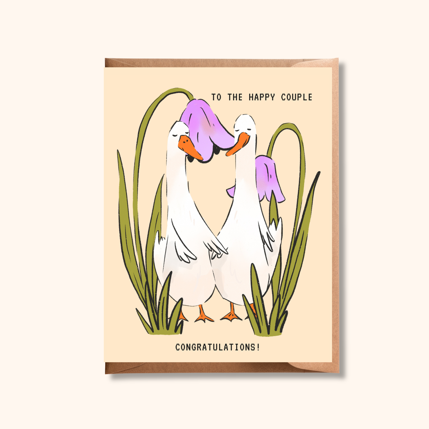 Congratulations Geese Card | To the Happy Couple Wedding Card