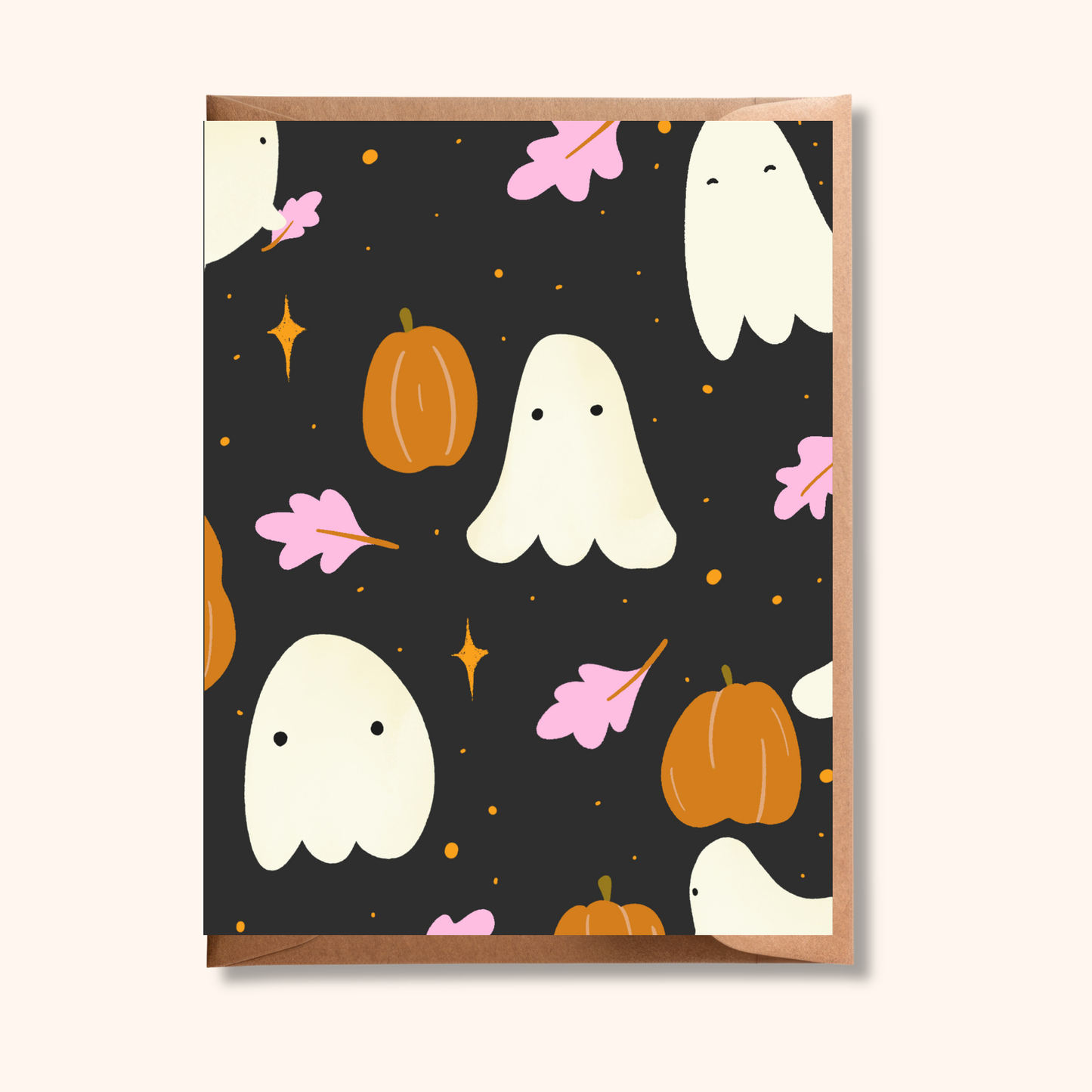 Ghost Pattern Card | Halloween Greeting Card