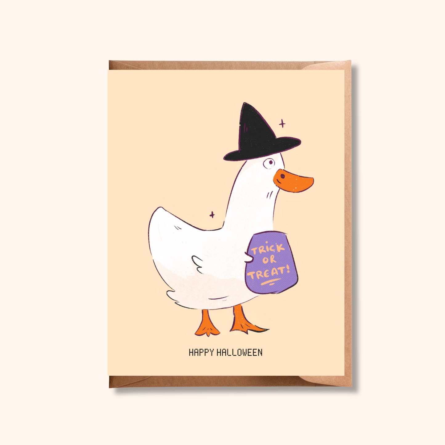 Happy Halloween | Witch Duck Greeting Card