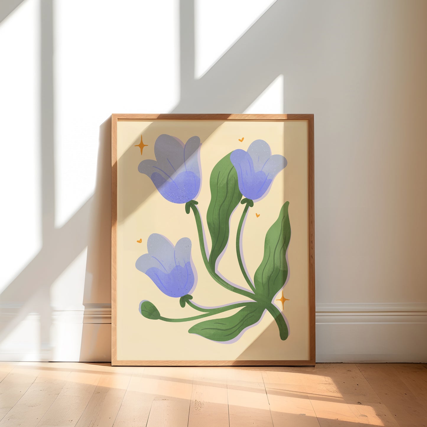 Blue Spring Tulips Poster | Home Decor Wall Art Print