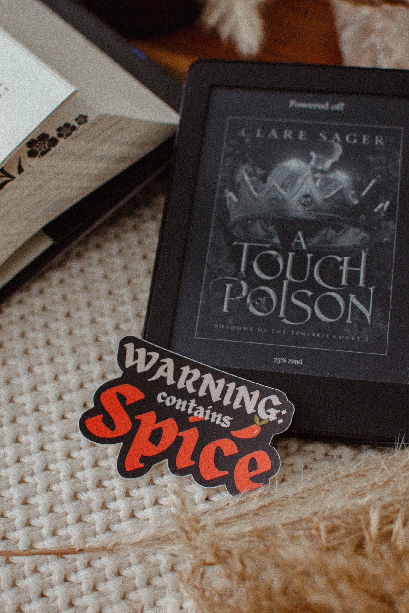 Warning Contains Spice Sticker | Kindle Vinyl Sticker
