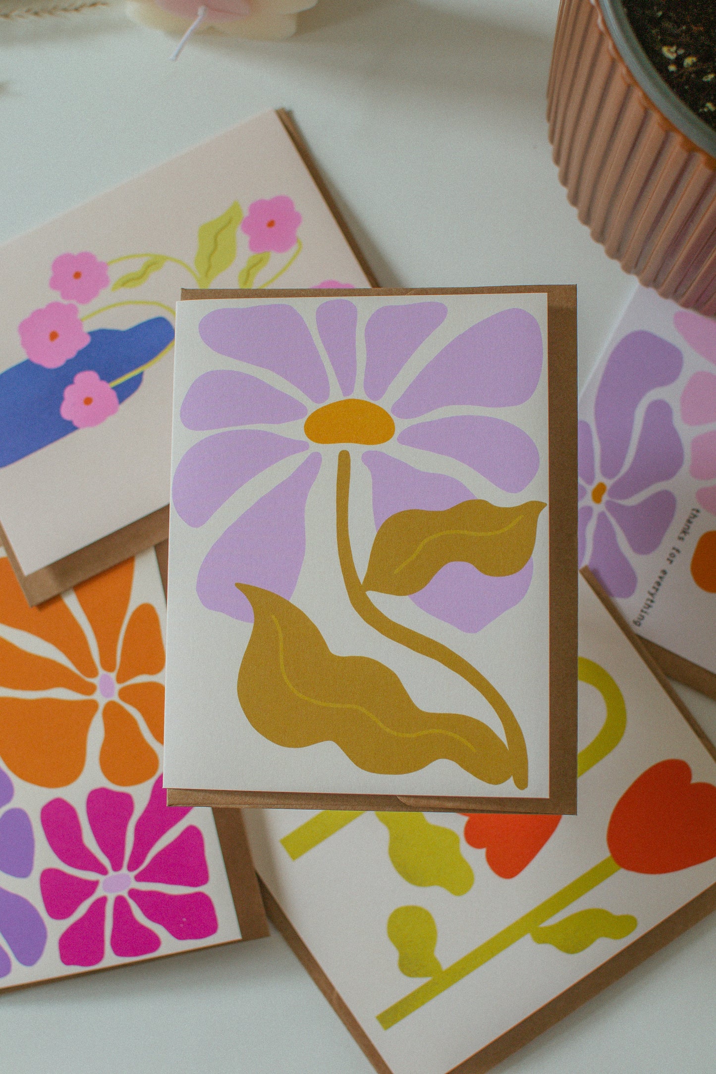 Blank Retro Daisy Greeting Card | Retro Summer Collection