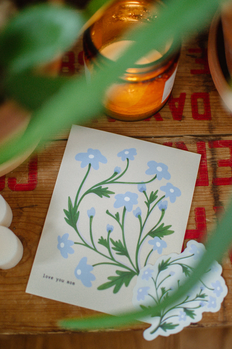 Love you Mom | Mother's Day Wildflowers Greeting Card
