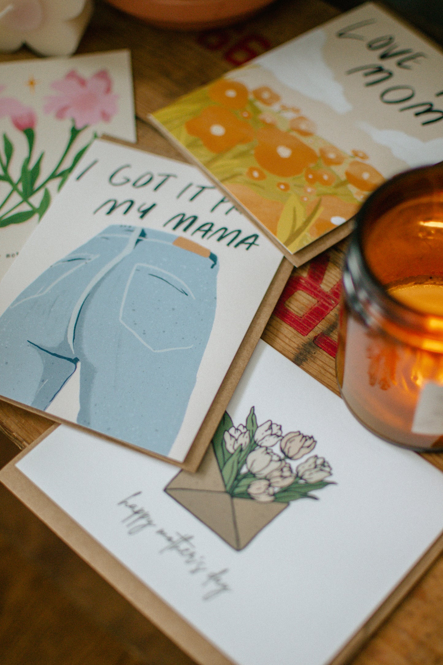 Love you Mom | Mother's Day Greeting Card | Flower Field Card