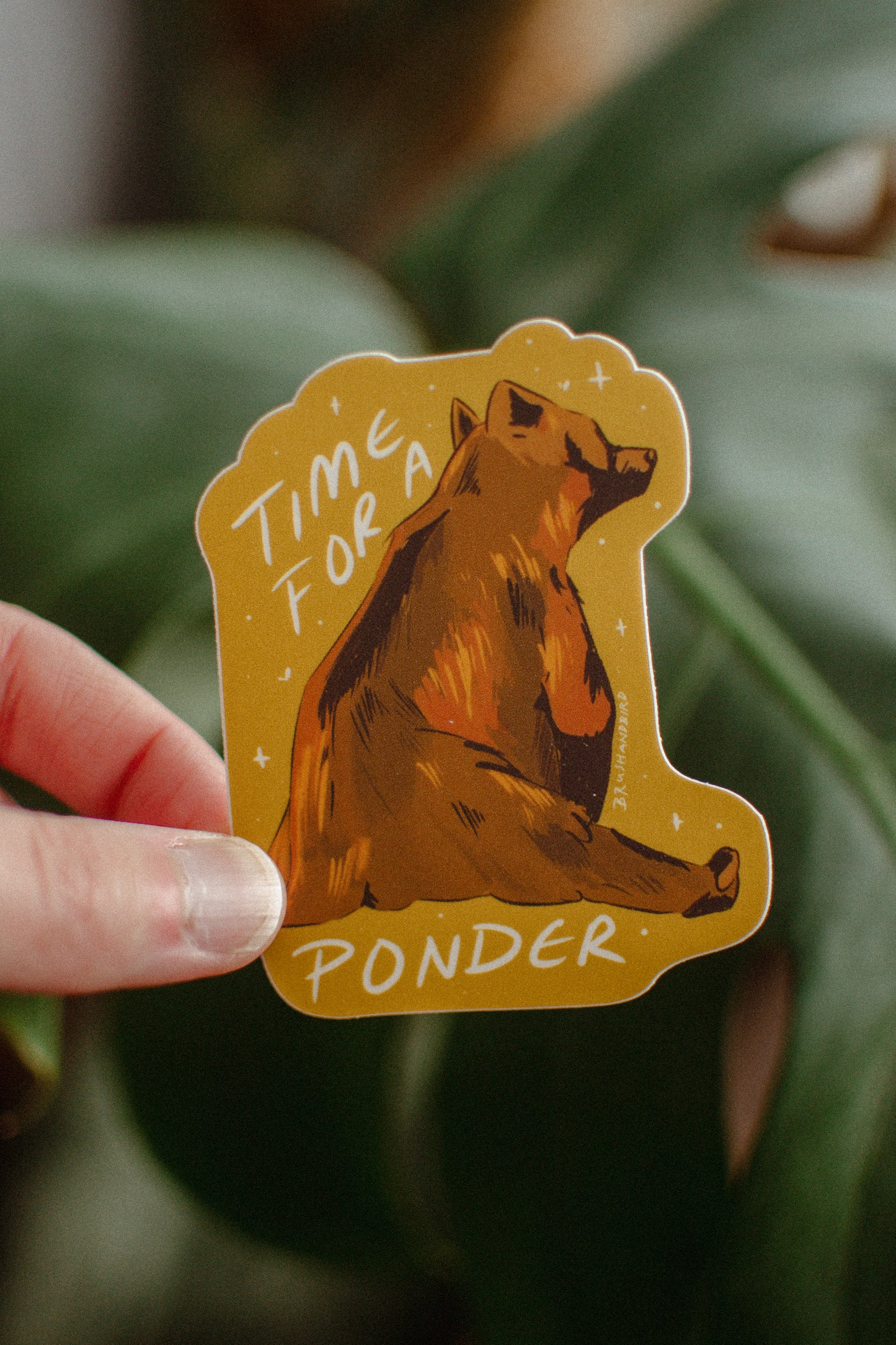 Grizzly Bear Sticker | Time for a Ponder Wildlife Vinyl Sticker