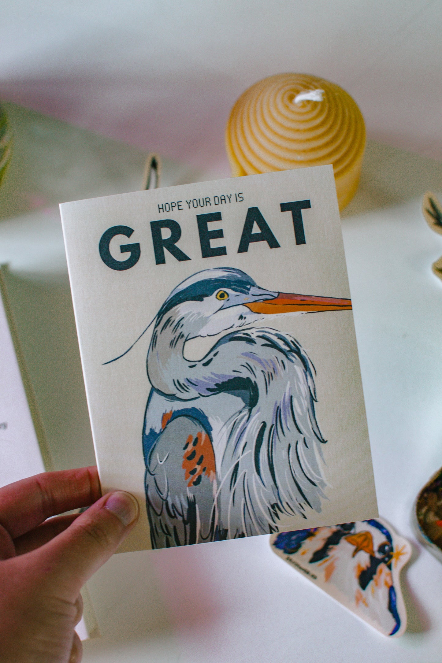 Great Blue Heron Card | Hope Your Day is Great Greeting Card
