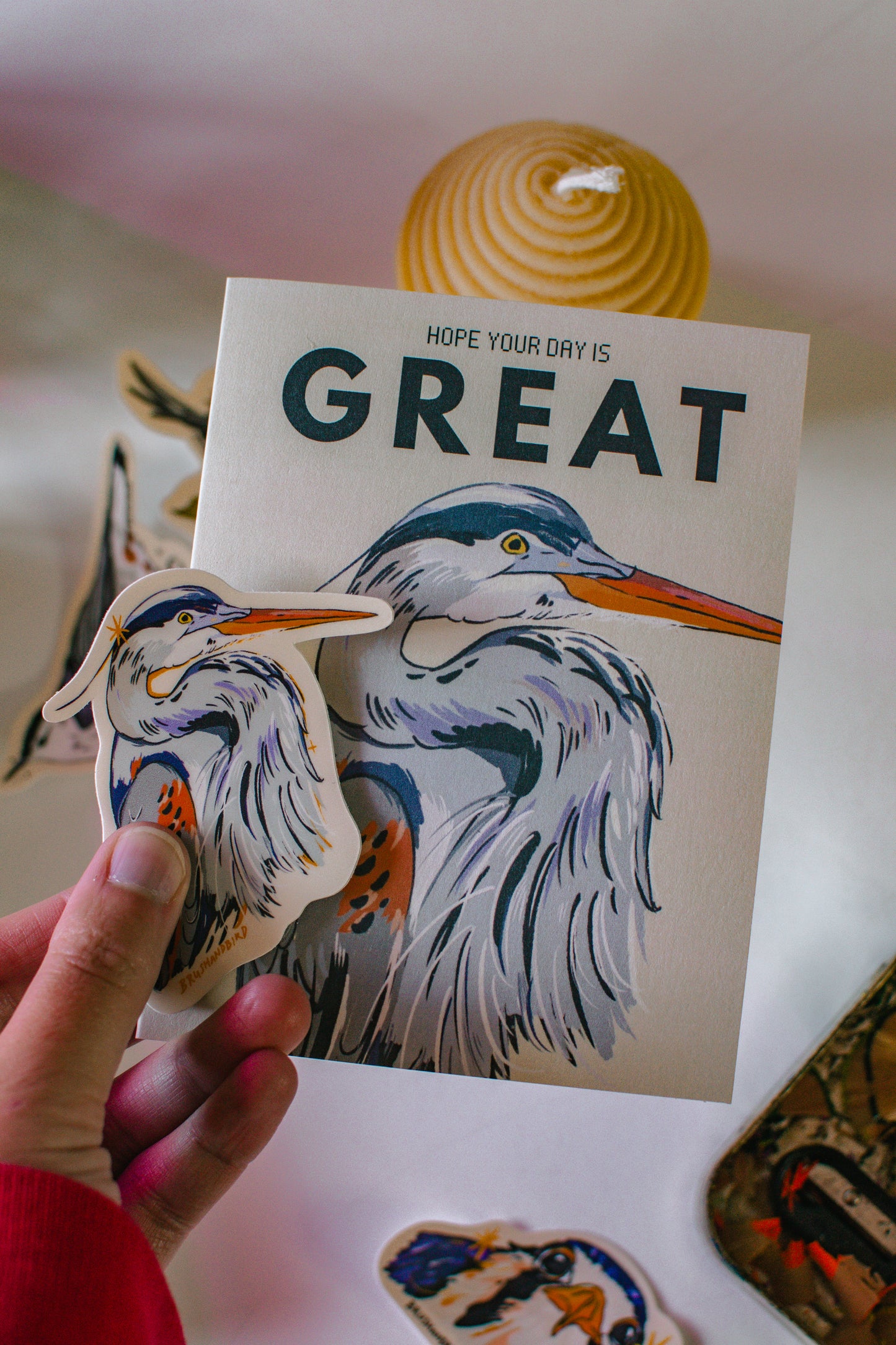 Great Blue Heron Card | Hope Your Day is Great Greeting Card
