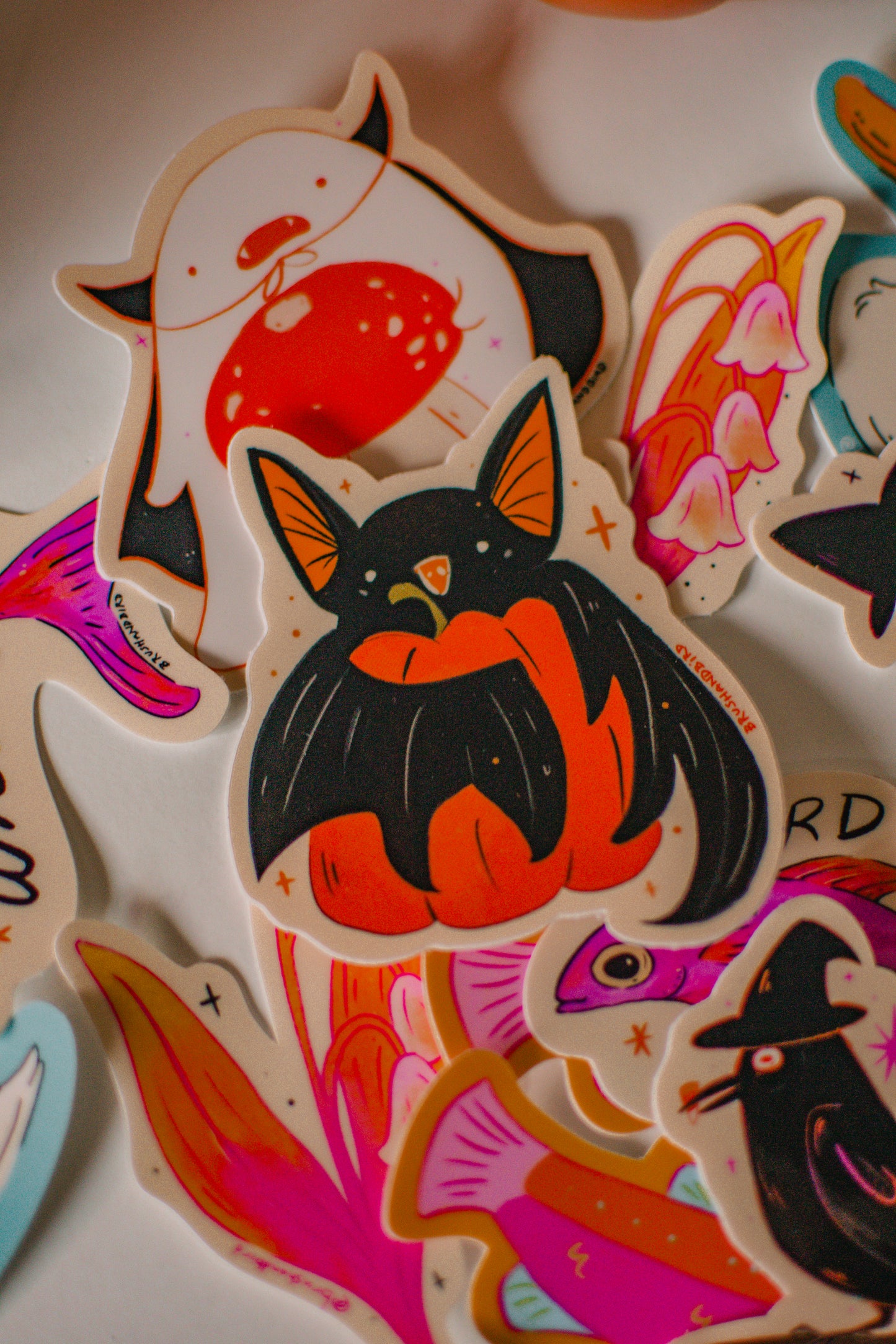 Halloween Bat Sticker | Autumn Pumpkin Vinyl Die-cut Decal