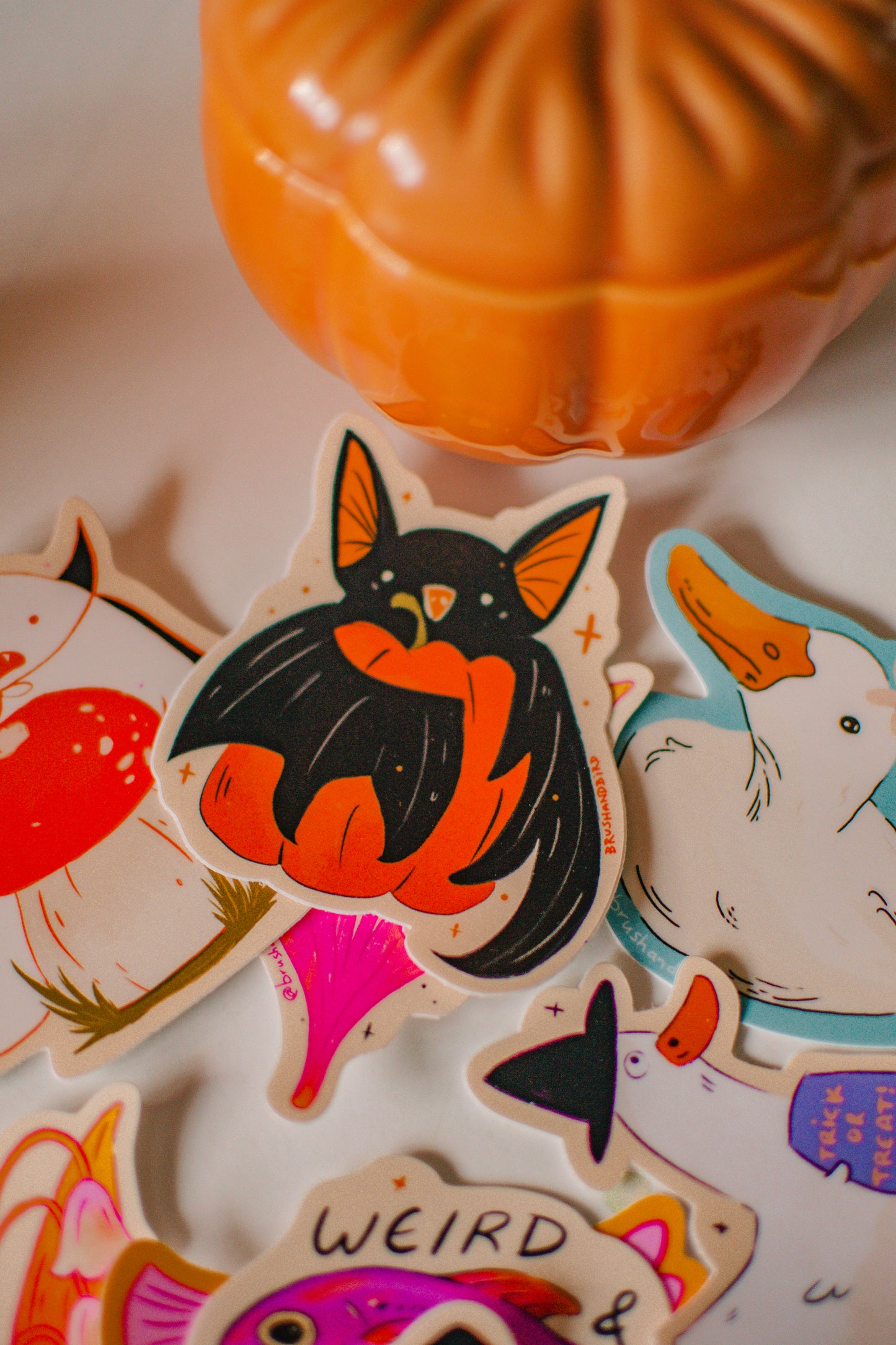 Halloween Bat Sticker | Autumn Pumpkin Vinyl Die-cut Decal