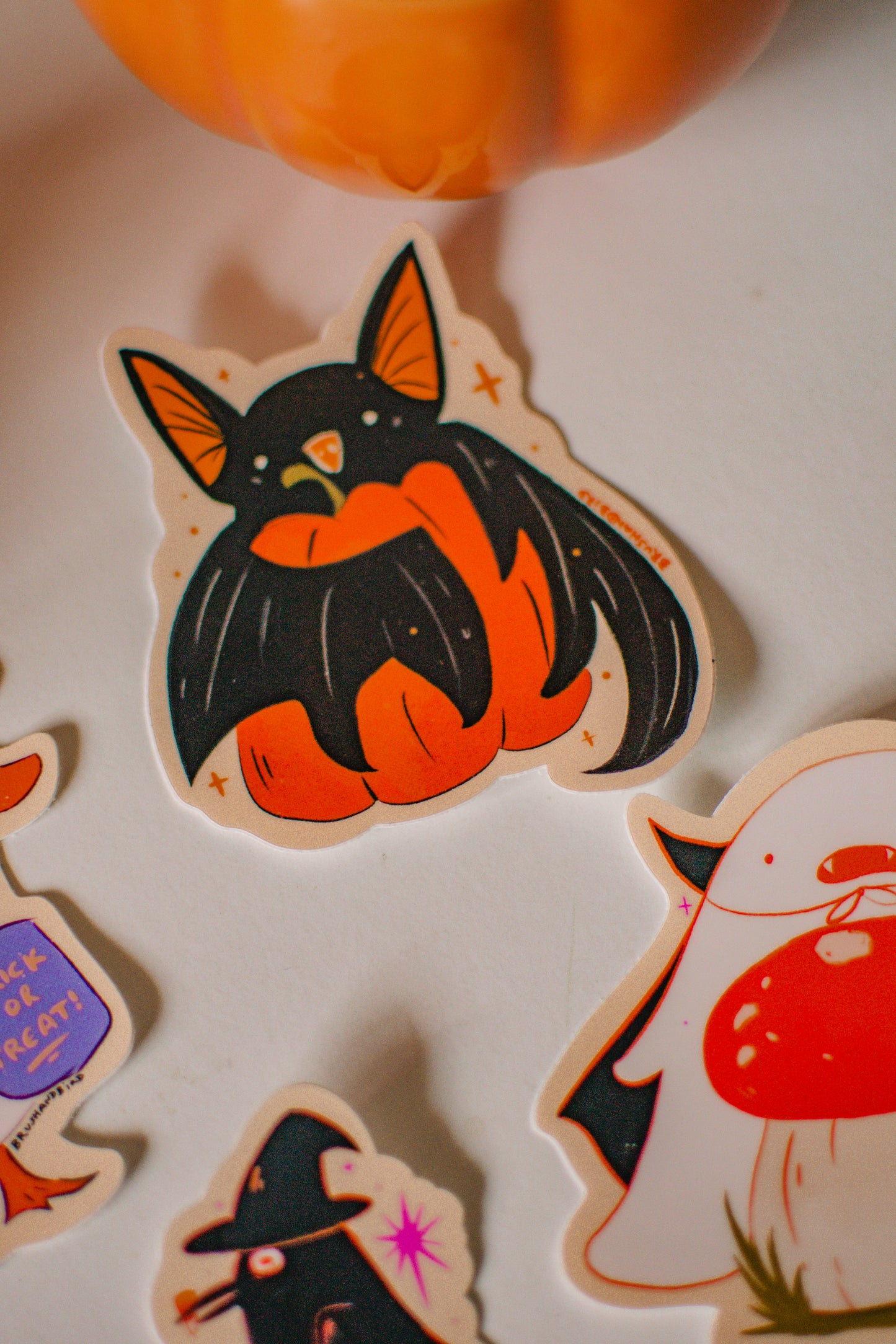 Halloween Bat Sticker | Autumn Pumpkin Vinyl Die-cut Decal