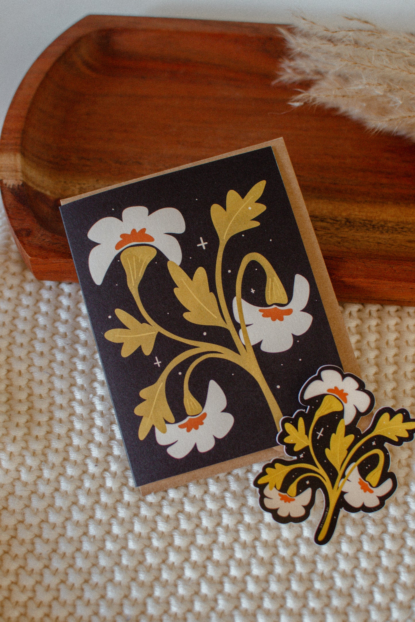 White Wildflower Sticker | Fall Floral Waterproof Vinyl Die Cut Sticker