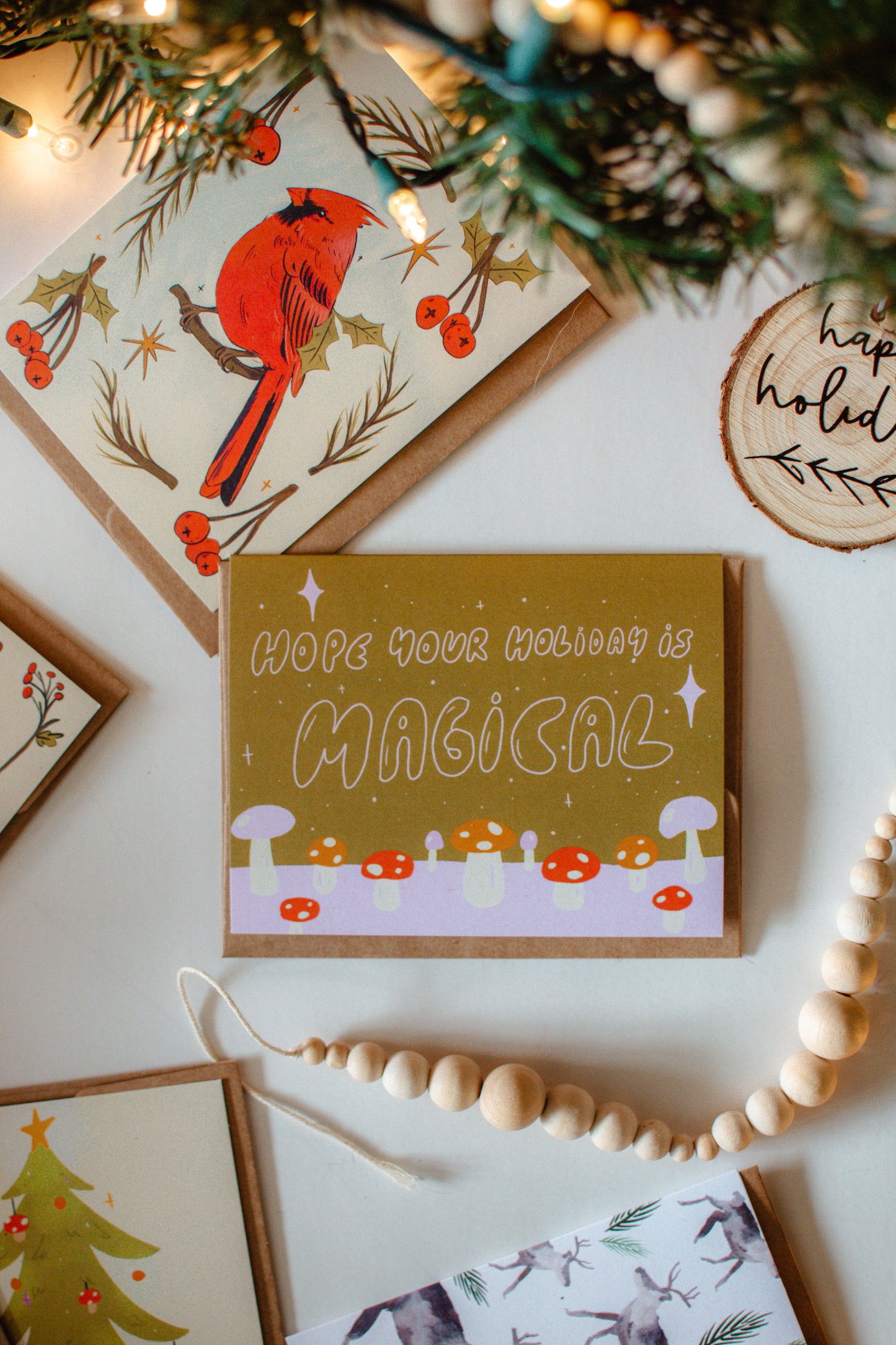 Hope Your Holiday is Magical | Mushroom Christmas Card