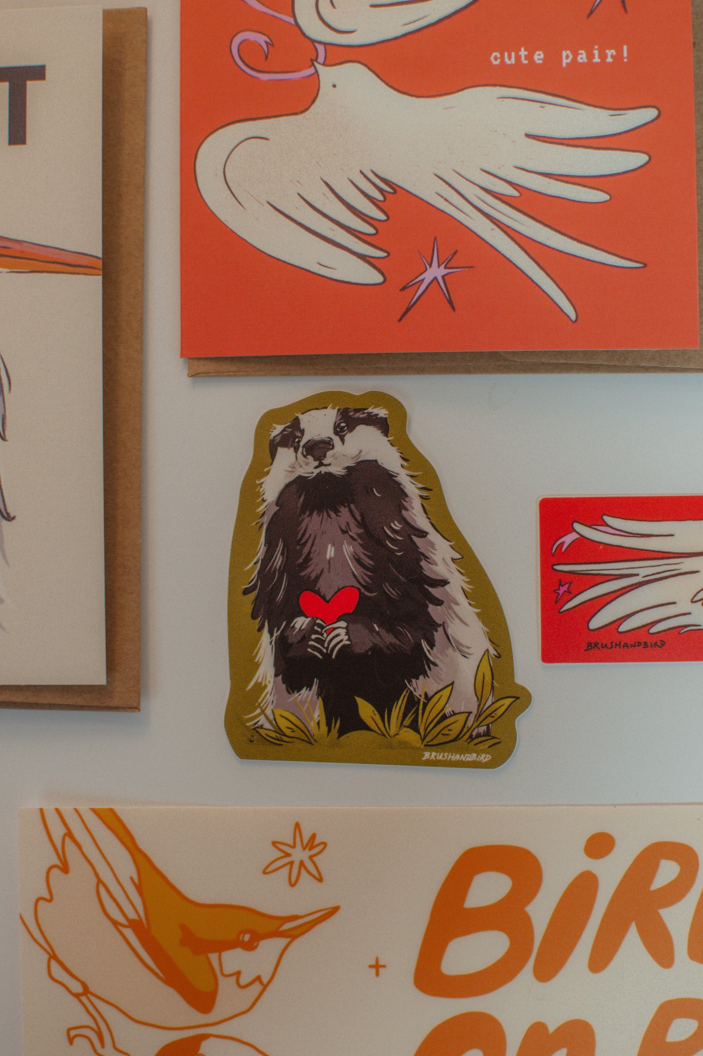 Cute Badger Sticker | Hand-drawn Wildlife Diecut Sticker