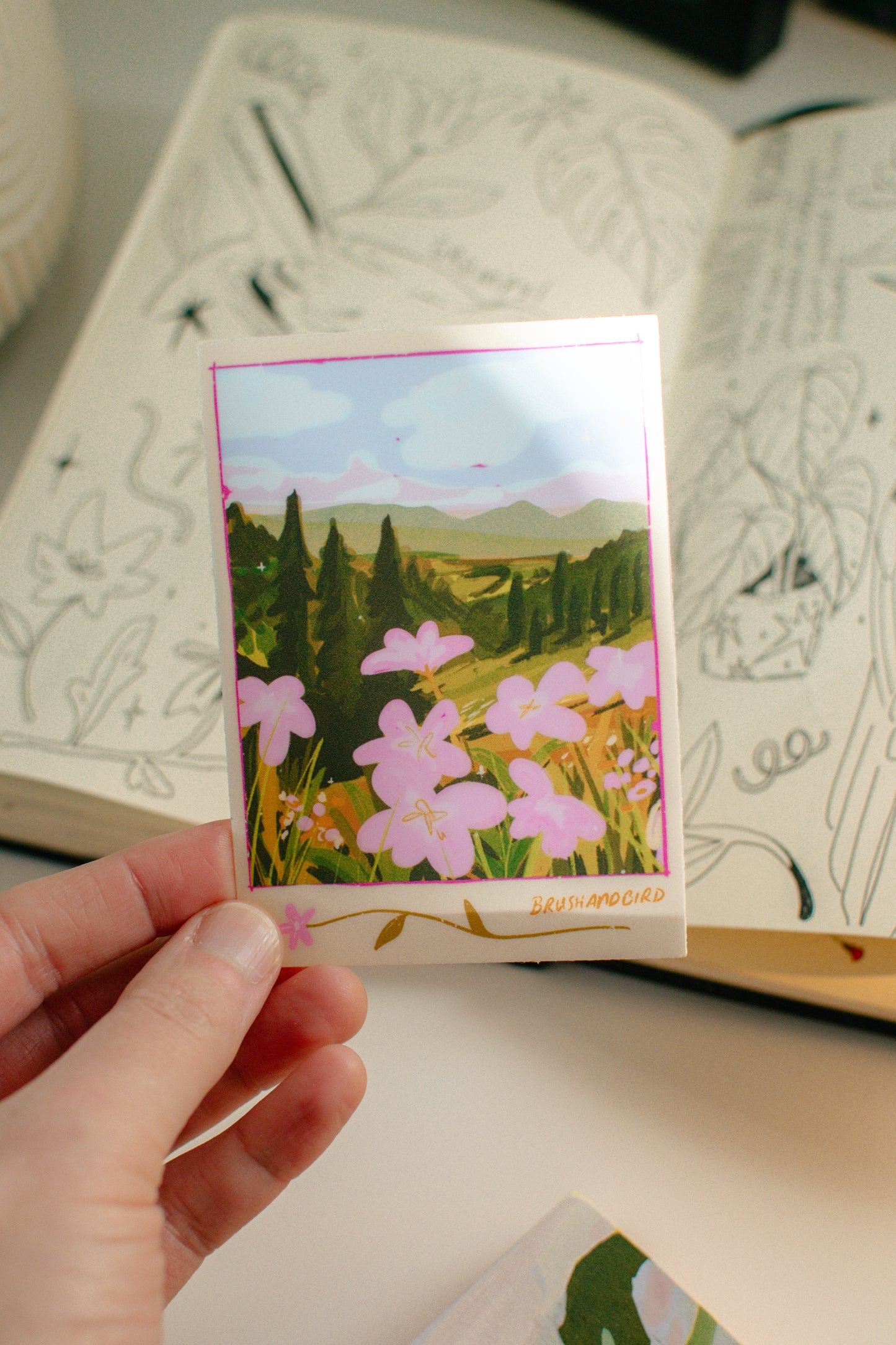 Mountain Meadow Flowers Sticker | Illustrated Vinyl Diecut Sticker