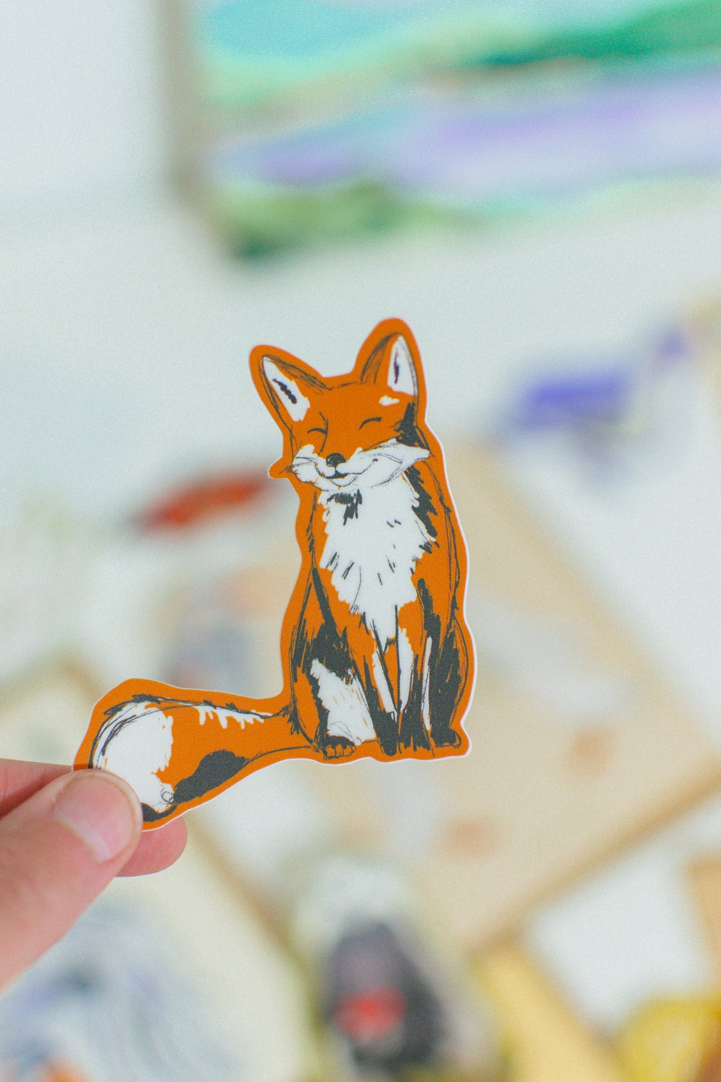 Smiling Fox Sticker | Woodland Critter Vinyl Sticker