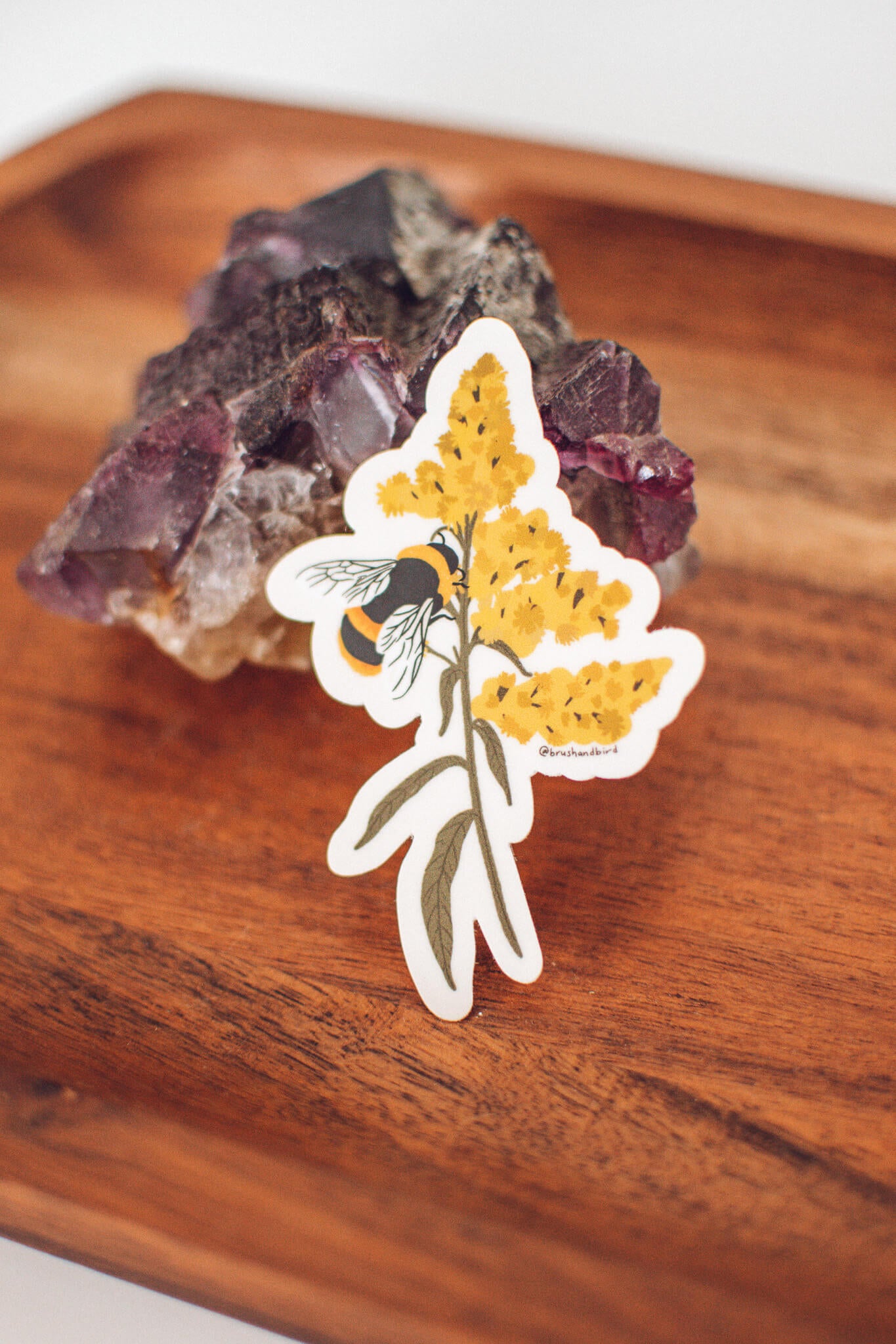 Bumblebee and Goldenrod Sticker | Pollinator Vinyl Sticker