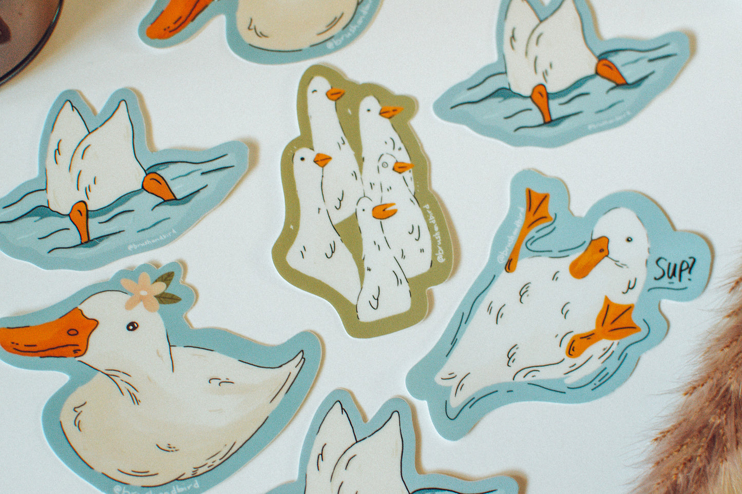 Flower Duck Sticker | Cute Farm Animal Vinyl Sticker