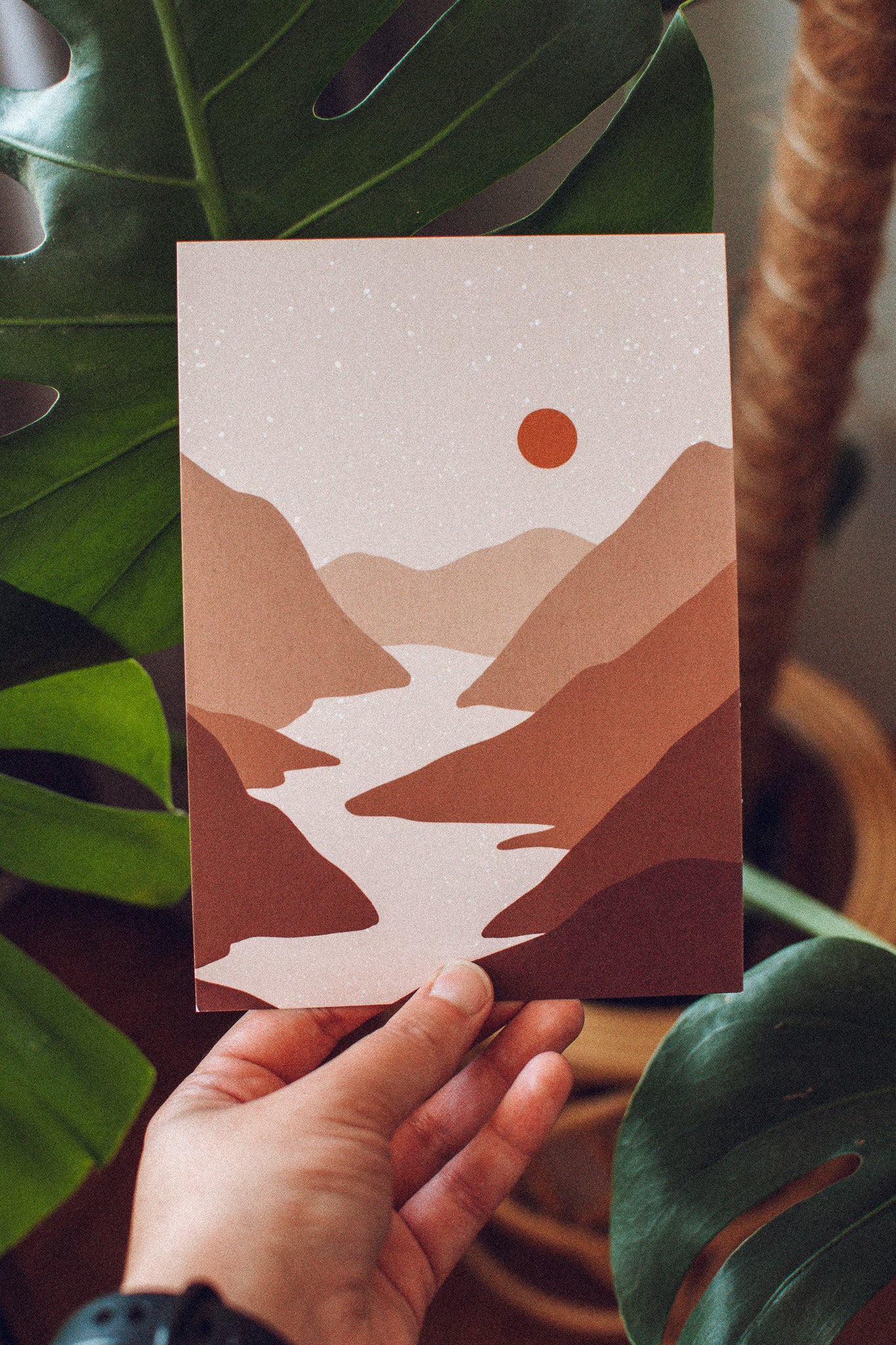 Boho Mountain Sunset over the Lake | 5x7 Mini Print