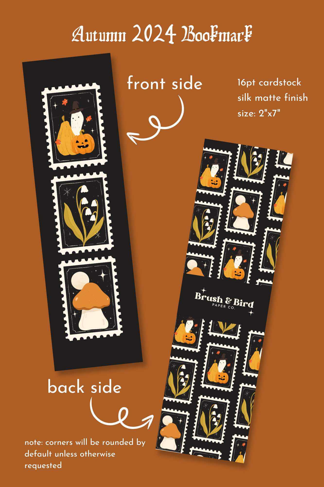 Autumn Bookmark | Halloween, Fall 2024 Bookmark