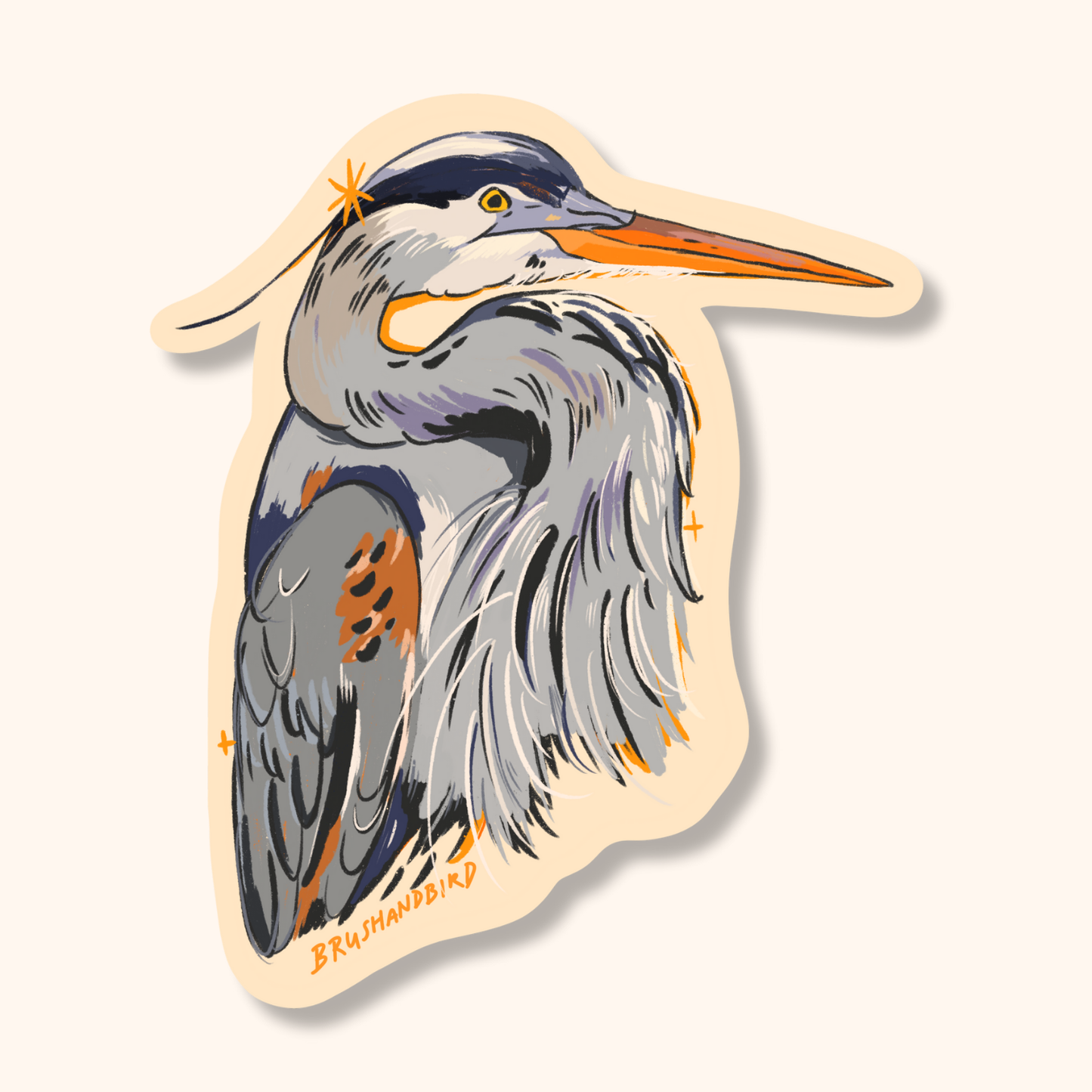 Great Blue Heron Sticker | Waterproof Vinyl Die Cut