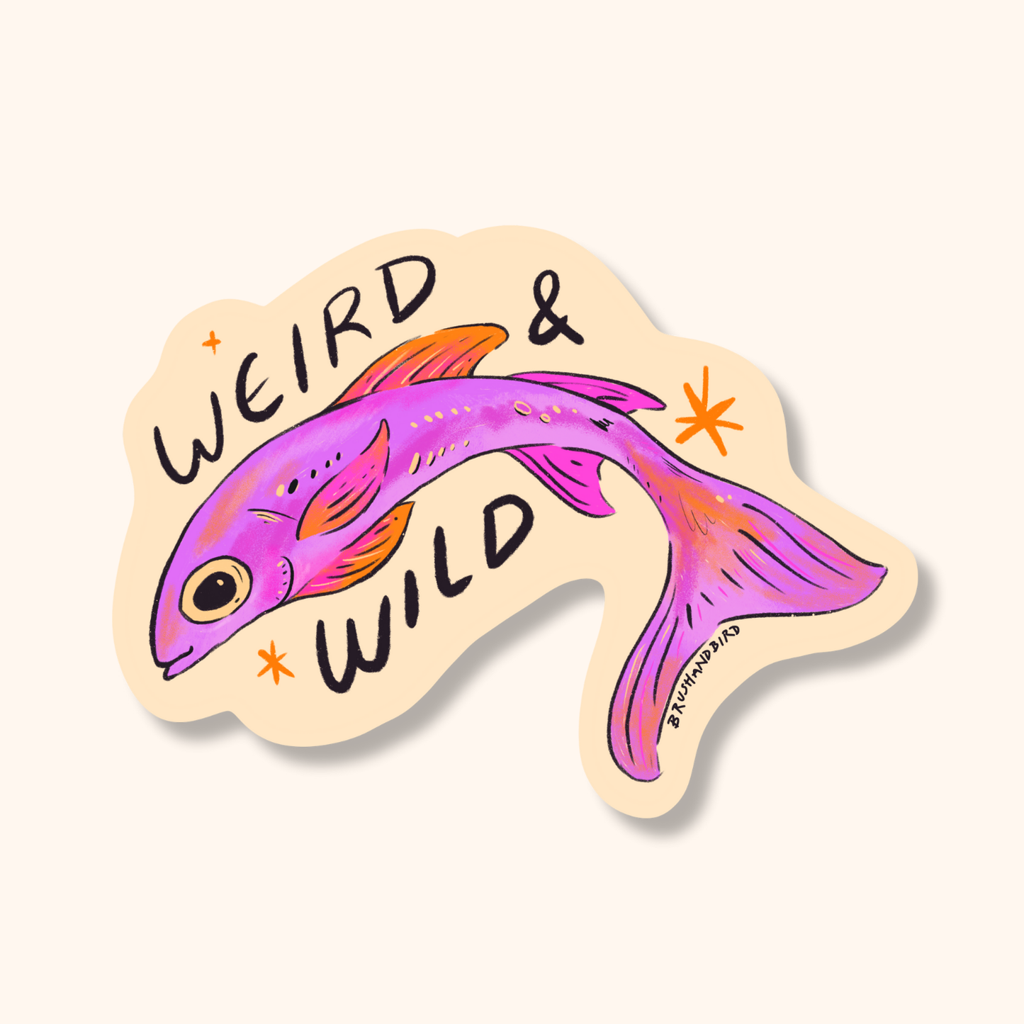 Pink Fish Sticker | Weird and Wild Colorful Fish Vinyl Decal