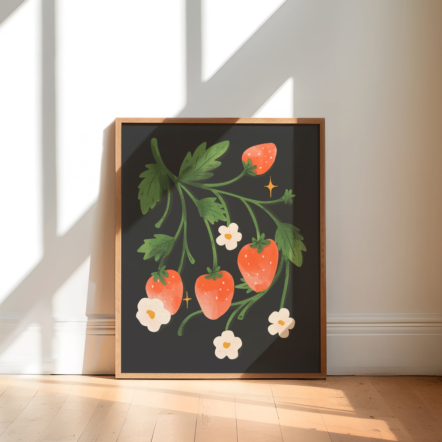 Wild Strawberry Plant Poster | Spring Decor Wall Art Print