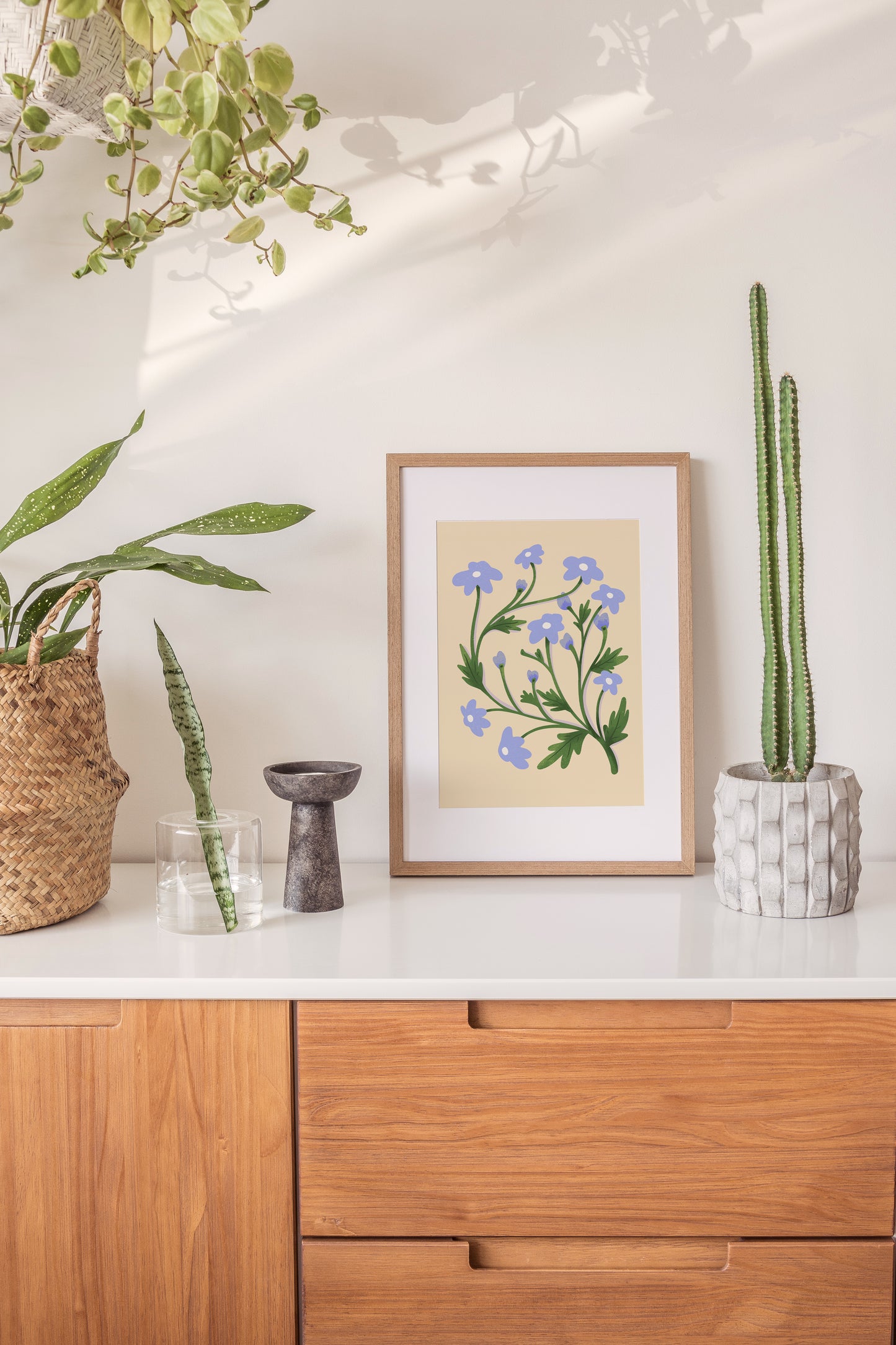 Blue Daisy Wildflower Poster | Spring Home Decor Wall Art Print