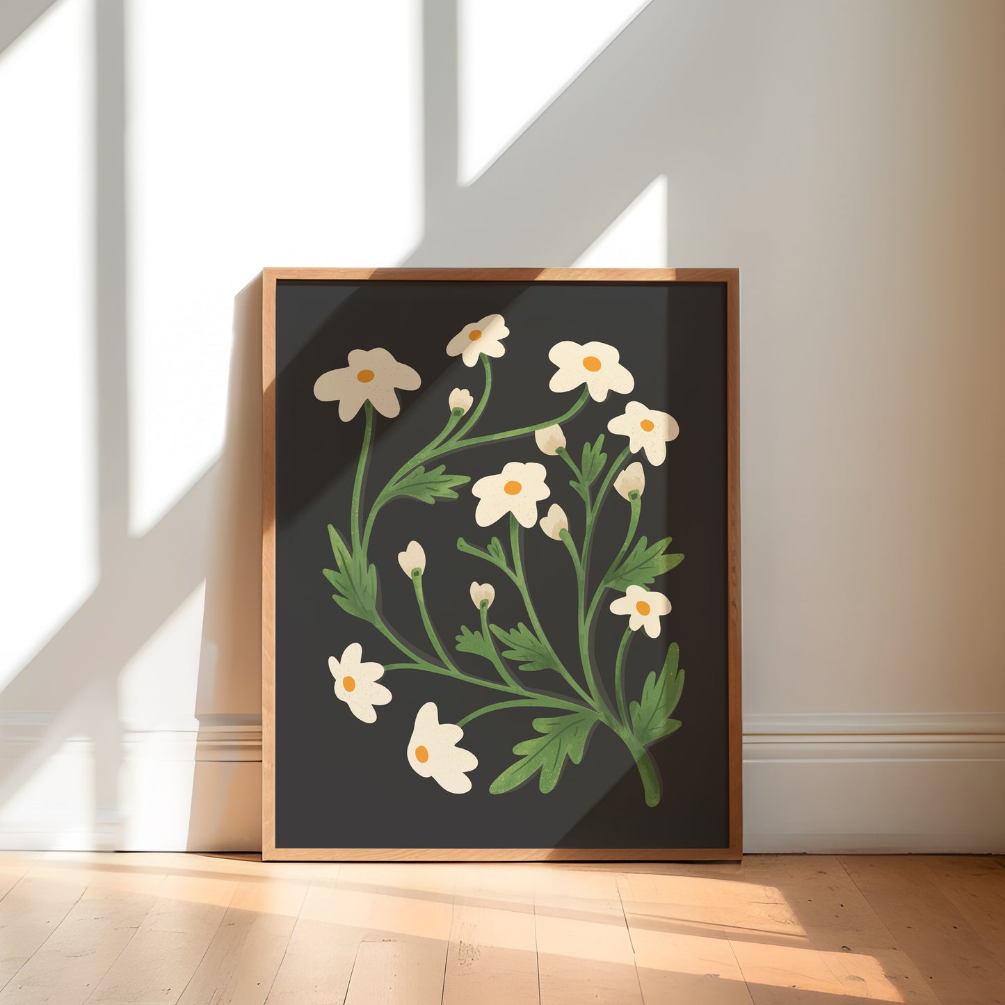 White Daisy Wildflower Poster | Spring Home Decor Wall Art Print
