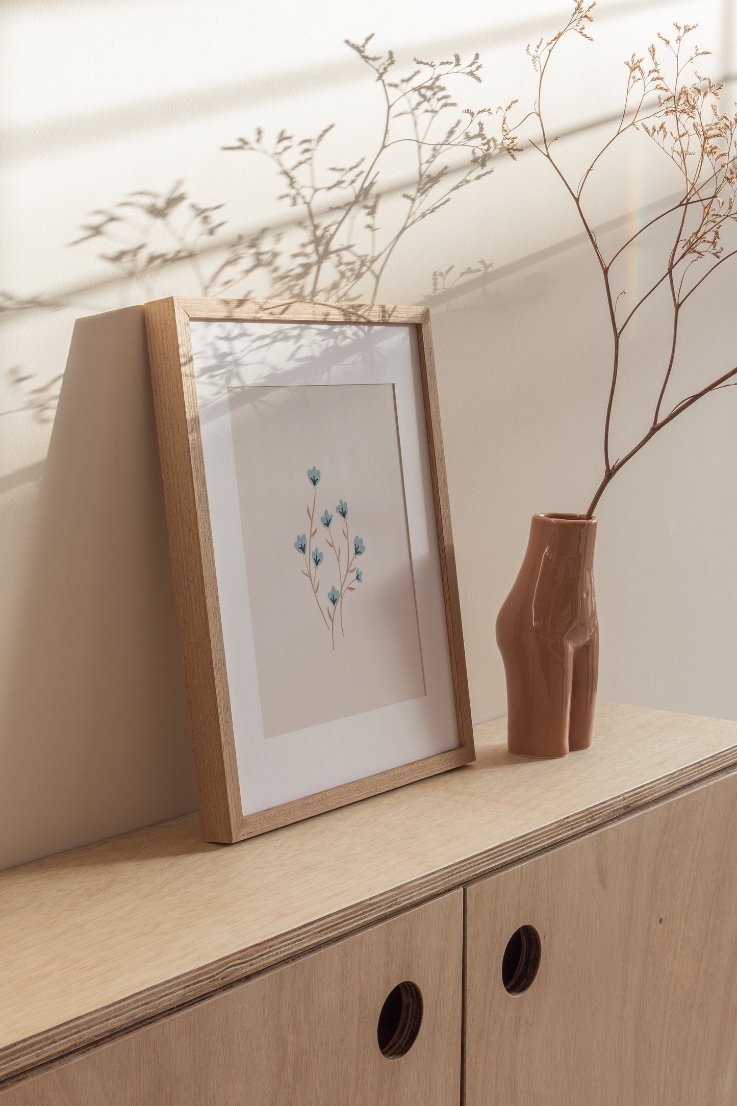 Blue Spring Wildflowers Wall Art | Wildflowers Art Print