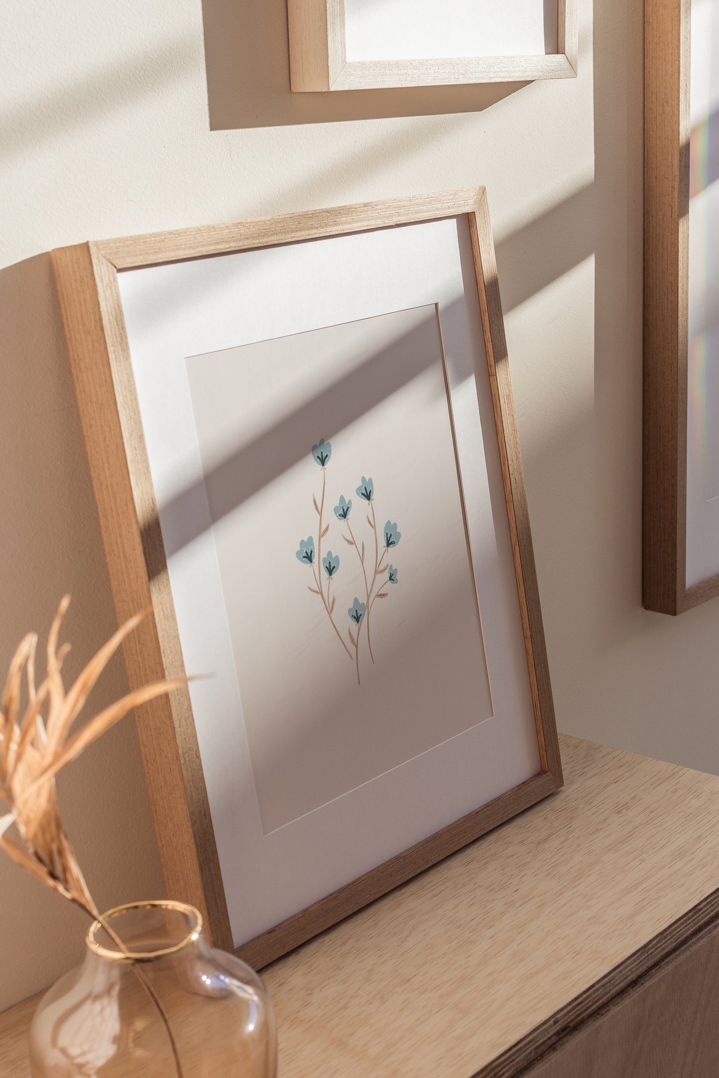 Blue Spring Wildflowers Wall Art | Wildflowers Art Print