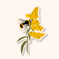 Bumblebee and Goldenrod Sticker | Pollinator Vinyl Sticker