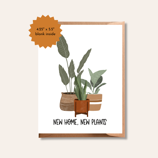 Housewarming Greeting Card | New House Congratulations Card | House Plants Greeting Card for New Home | New Home Card | Greeting Card Set