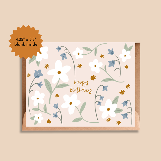 Delicate Floral Birthday Card