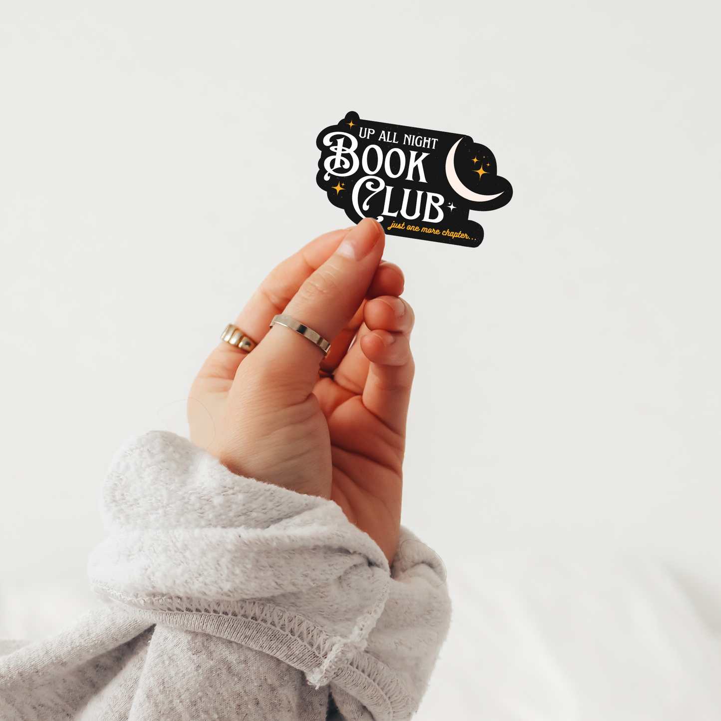 Up All Night Book Club Sticker | Just One More Chapter Vinyl Sticker