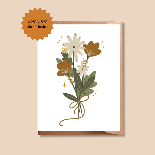 Flower Bouquet Greeting Card | Blank Any Occasion Card