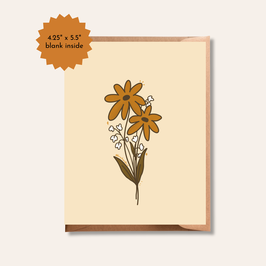 Grow Wild Flower Bouquet Greeting Card | Blank Any Occasion Card