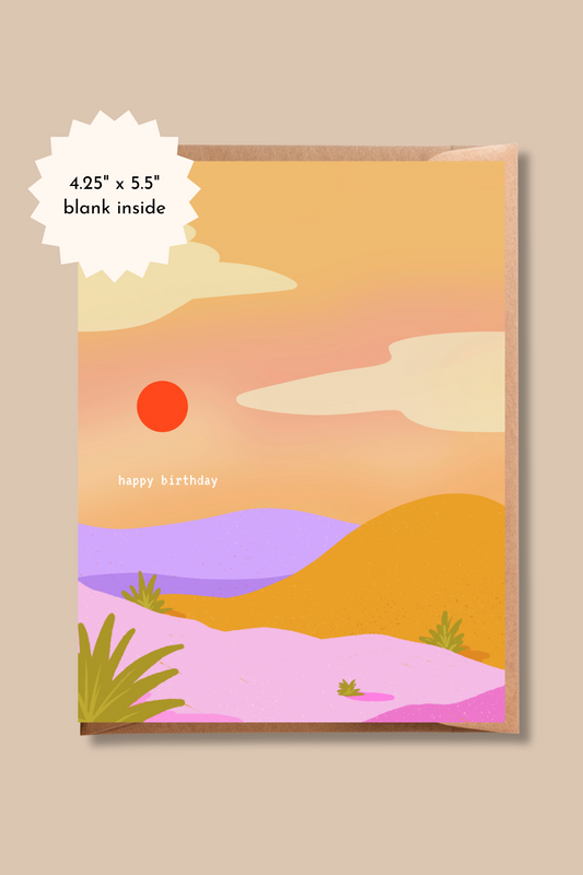 Happy Birthday | Retro Summer, Boho Desert Birthday Card