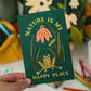 Garden Frog Postcard | “Nature is My Happy Place” | 4x6 Illustrated Postcard