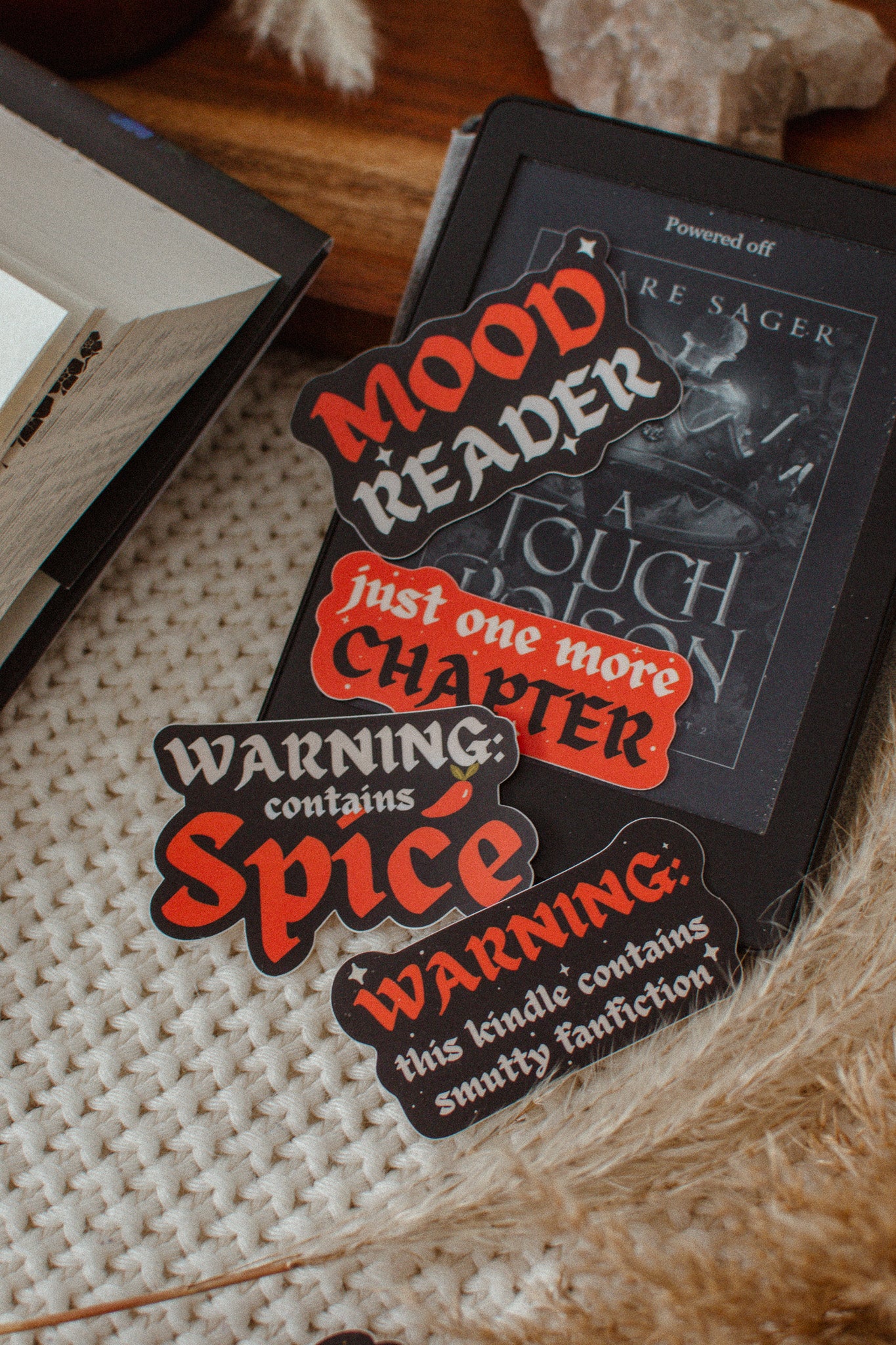 Warning Contains Smutty Fanfiction Sticker | Kindle Vinyl Sticker