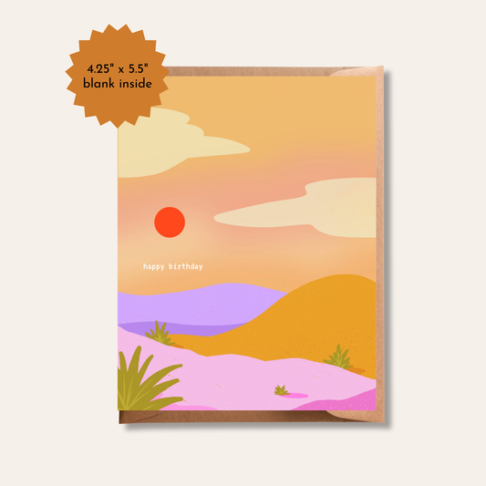 Happy Birthday | Retro Summer, Boho Desert Birthday Card