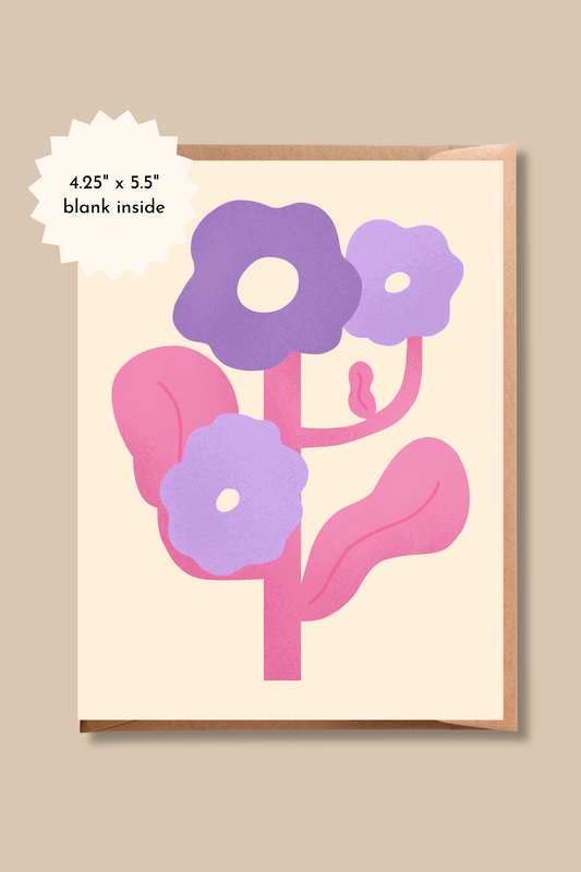 Blank Flower Card | Birthday, Thank You, Congrats, Any Occasion Card