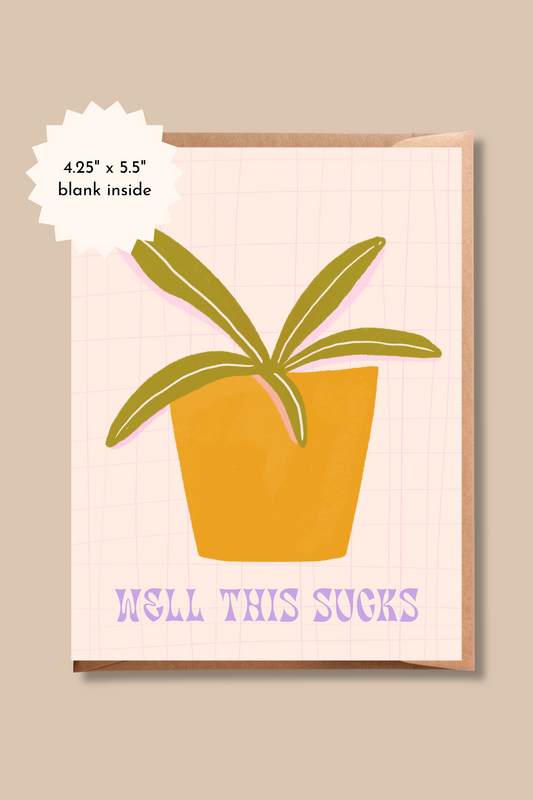 Well This Sucks Greeting Card | Alternative Sympathy Card, Thinking of You